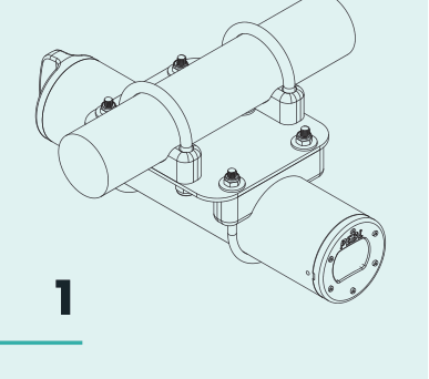 SubCam mounted on a pole, assembled view.